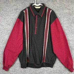 Vintage Alexxus Exclusive Varsity Polo Long Sleeve Colorblock Men XLT‎
